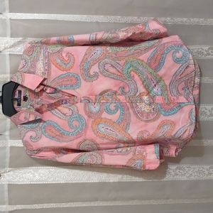 Lauren Ralph Lauren Button Down Sz M Pink Blouse